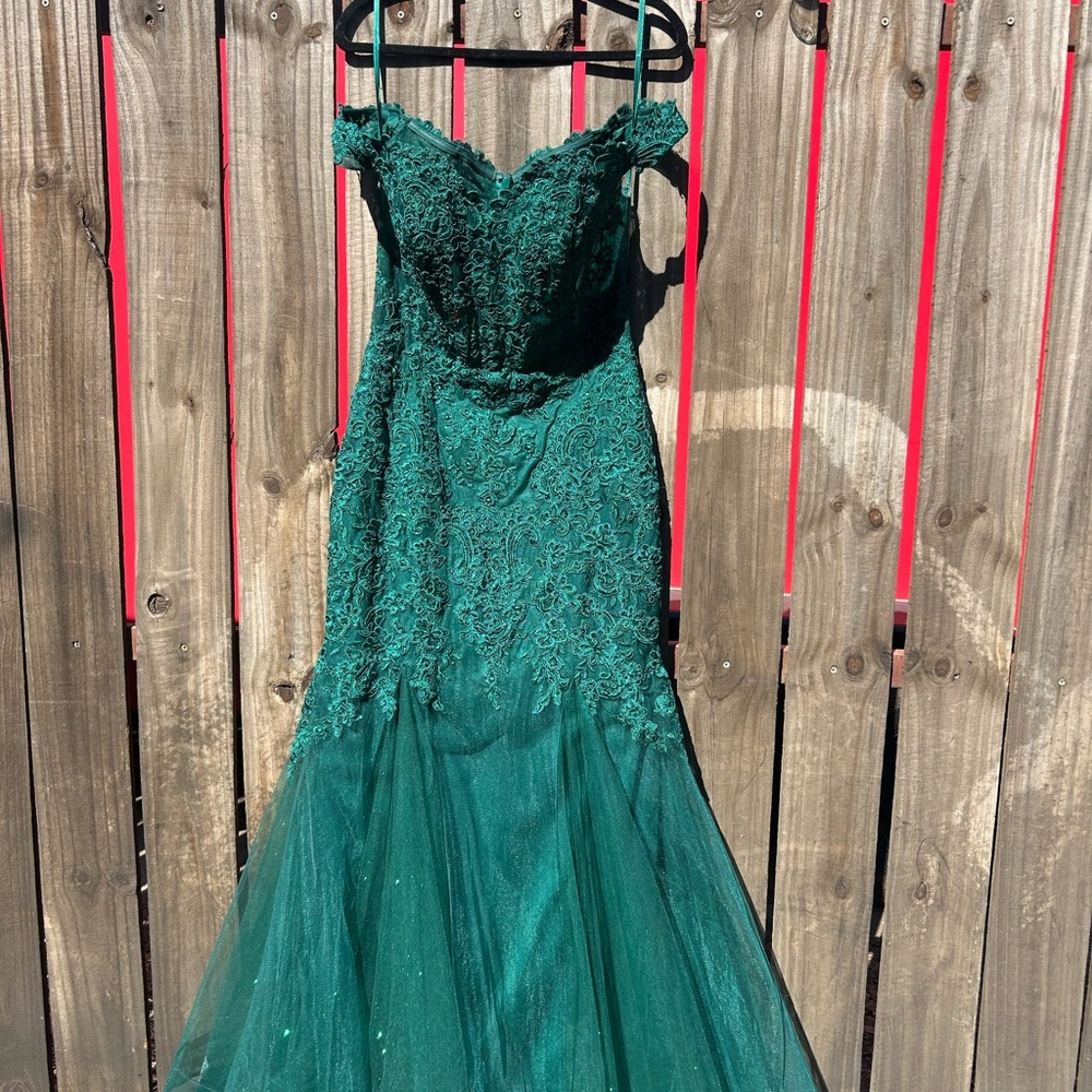 Elegant Green Lace Gown